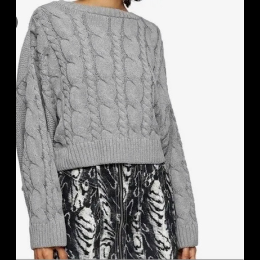 TopShop GREY oversized cable sweater